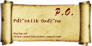 Pántlik Oxána névjegykártya